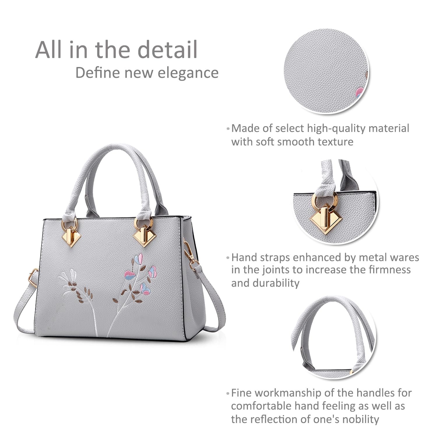 Ретро Женская Сумка с Верхней Ручкой NICOLE & DORIS Кожаная PU, фото №6