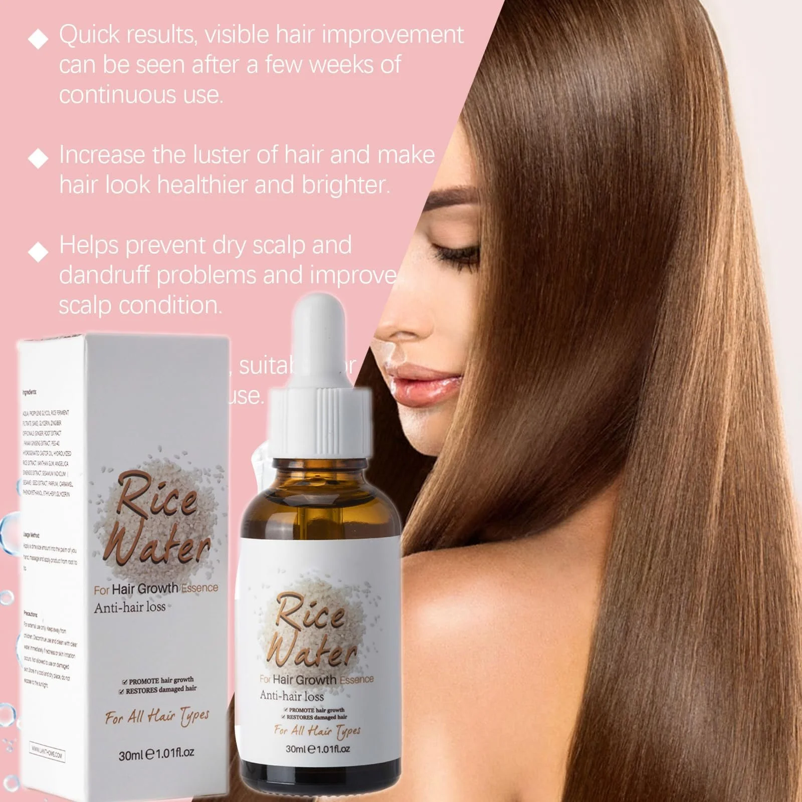 Сироватка для росту волосся Eazerom 05 Рисова вода 30 мл, фото №5