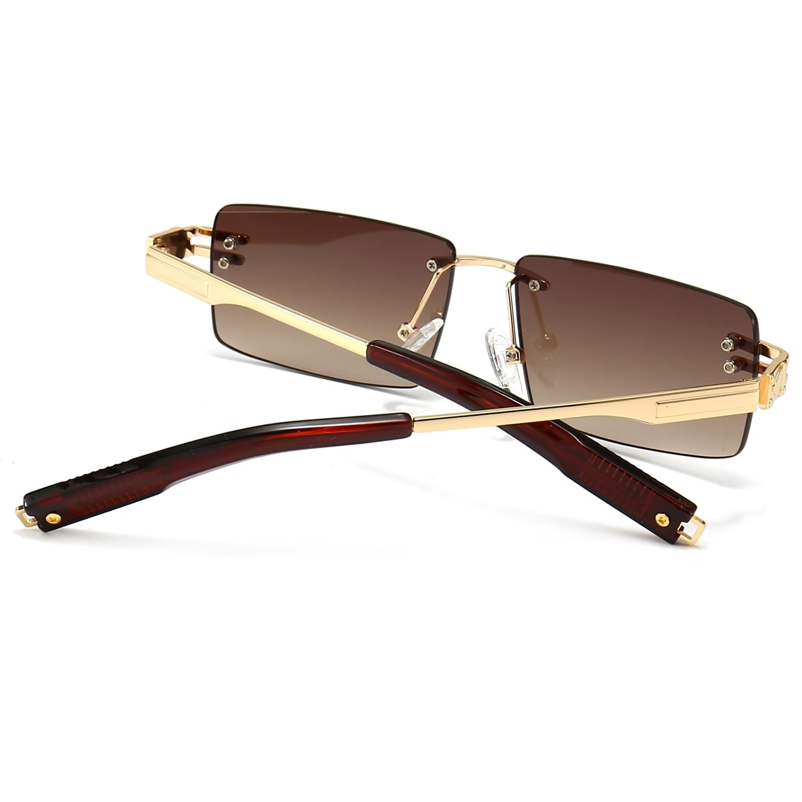 Солнцезащитные очки Ретро Без оправы Ggpyyon для мужчин и женщин Модные, фото №5