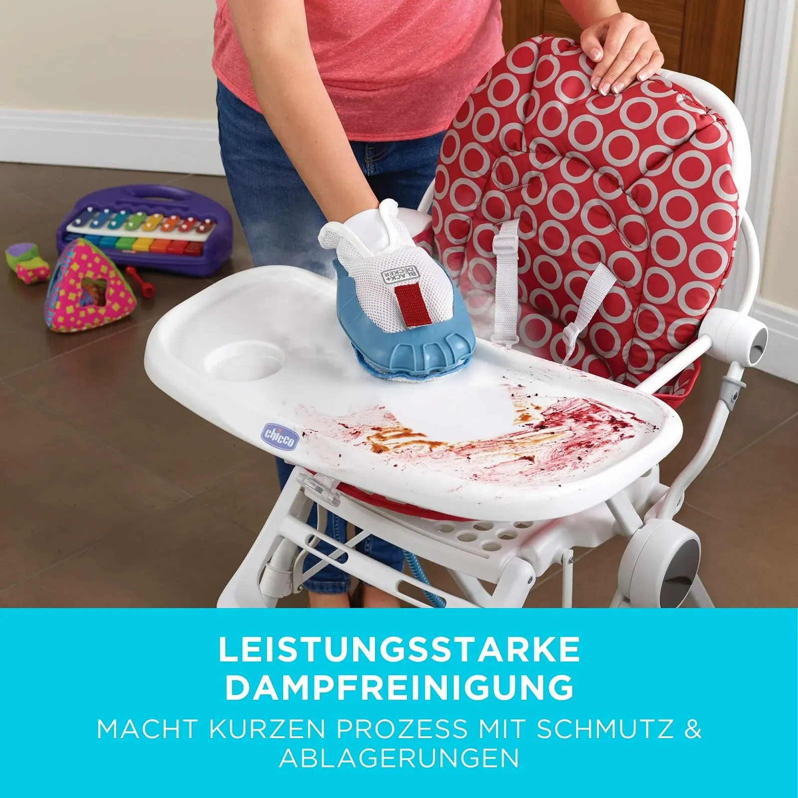 Парова швабра BLACK+DECKER BHSM166DSM-QS 2-в-1 SteaMitt з 11 аксесуарами, фото №2