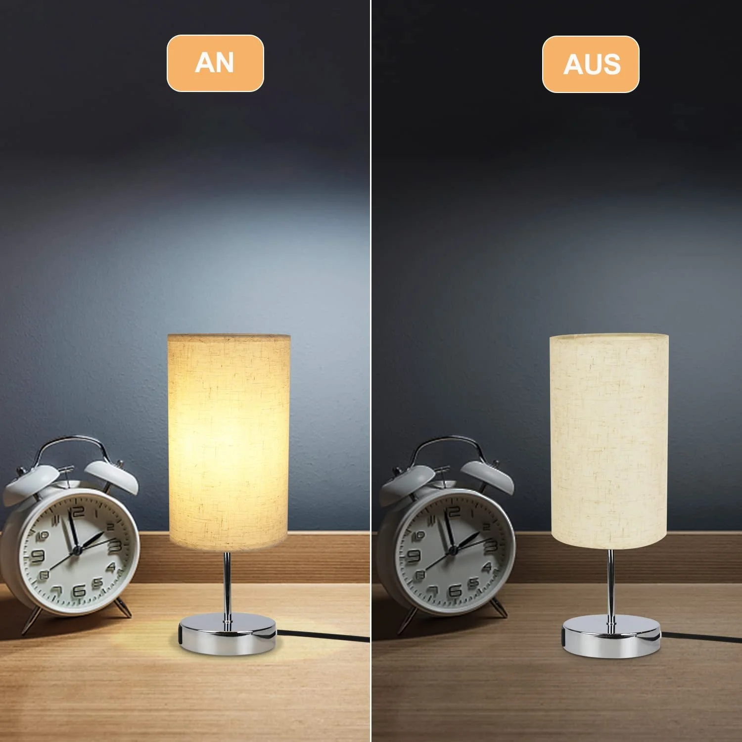 Настільна лампа Набір 2 шт. Сенсорна USB E27 Хром, фото №8