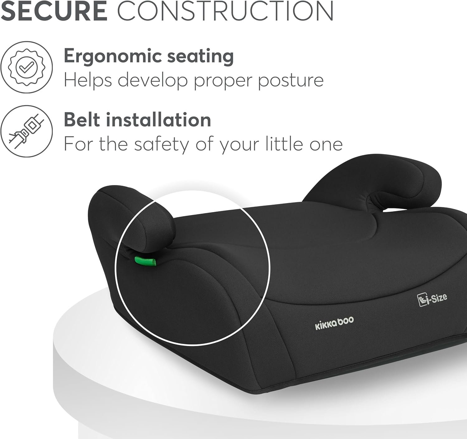 Дитяче автокрісло KikkaBoo i-AID i-Size / 100-150 см / Чорне, фото №5