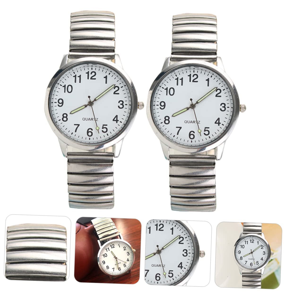 Женские часы WRITWAA Кварцевые наручные серебристые - 2 шт., фото №4