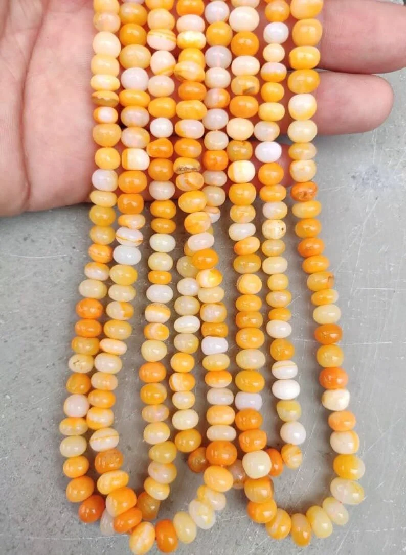 Натуральный Опал Круглые Гладкие Бусины 7-8 мм, нить длиной 40.5 см, бусины из драгоценных камней для ожерелья и браслета, фото №3