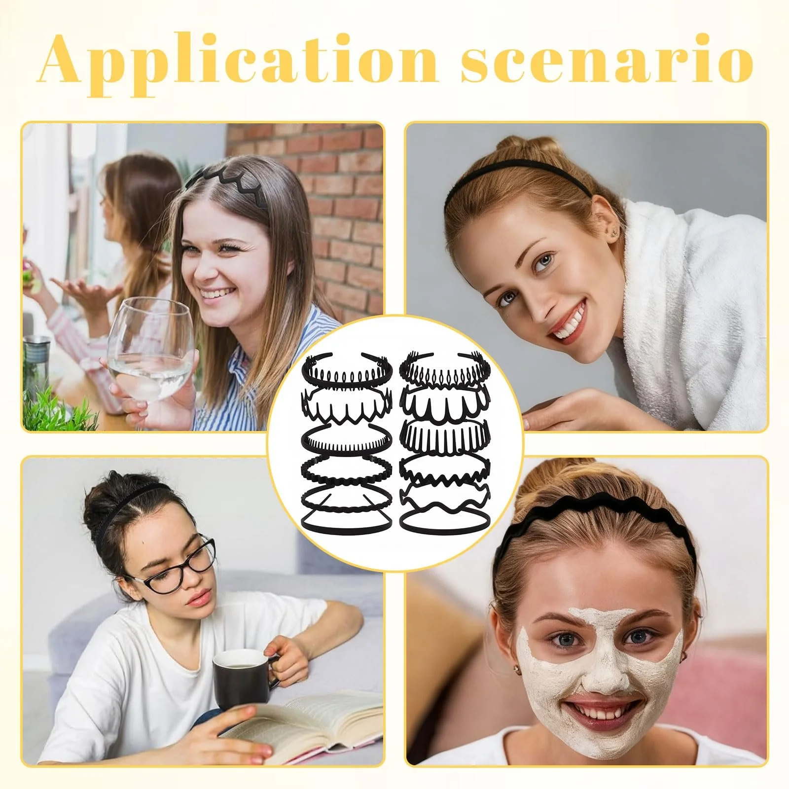 Обруч для волосся VelvetGlow Чорний, фото №7