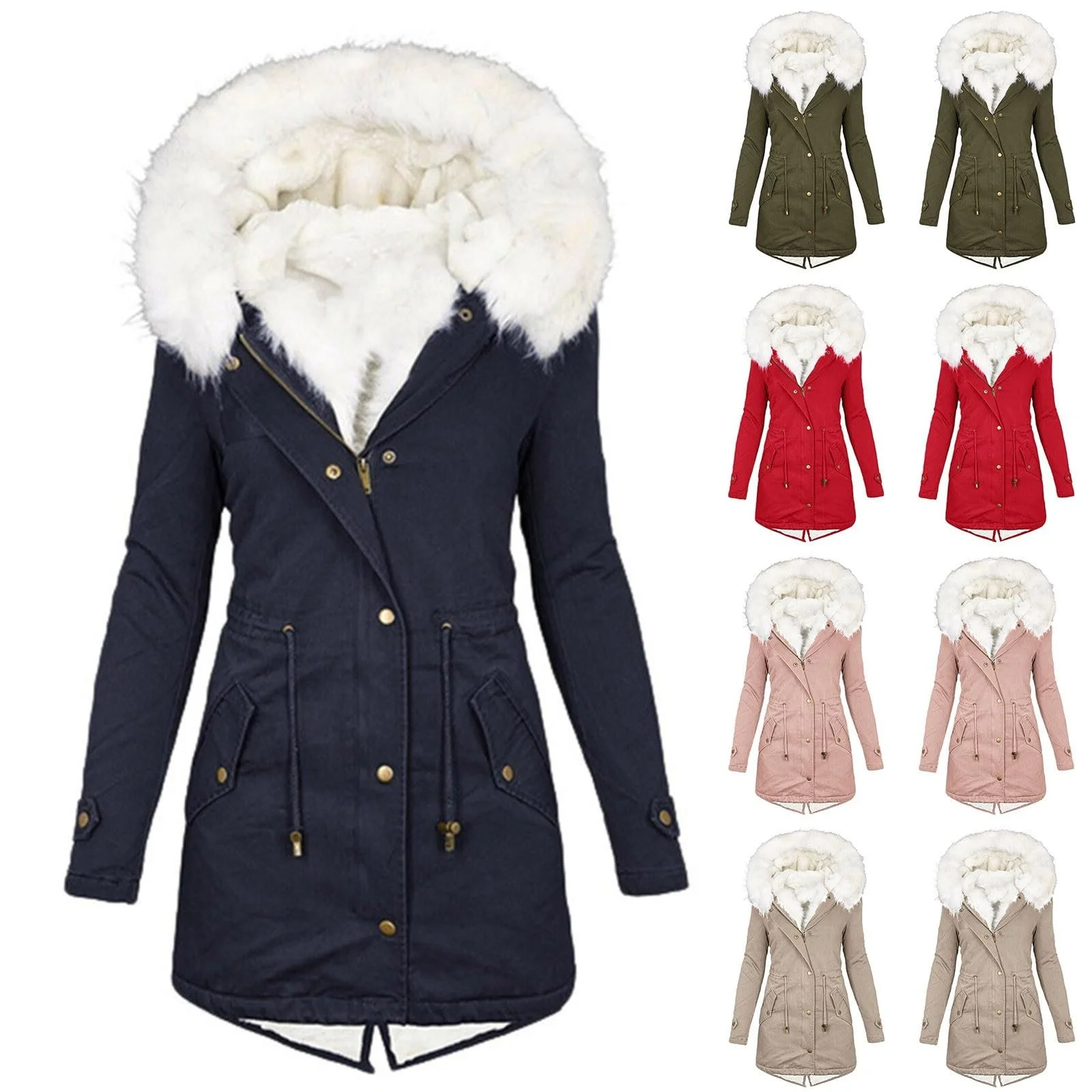 Женское зимнее пальто EMATOP с теплой подкладкой, длинная стеганая, фото №3