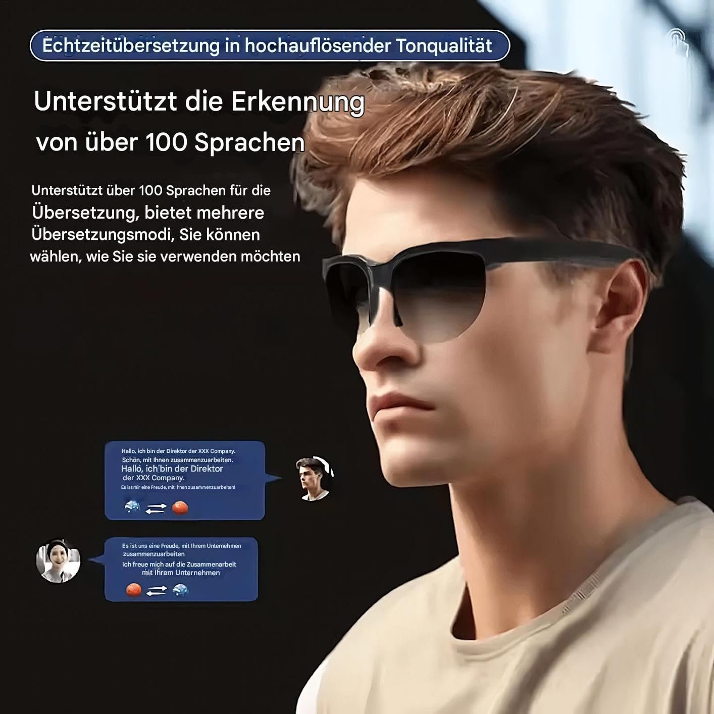 KI Очки-переводчик Легкие и стильные KI очки для женщин, мужчин, путешествий, чтения, бизнеса, фото №2