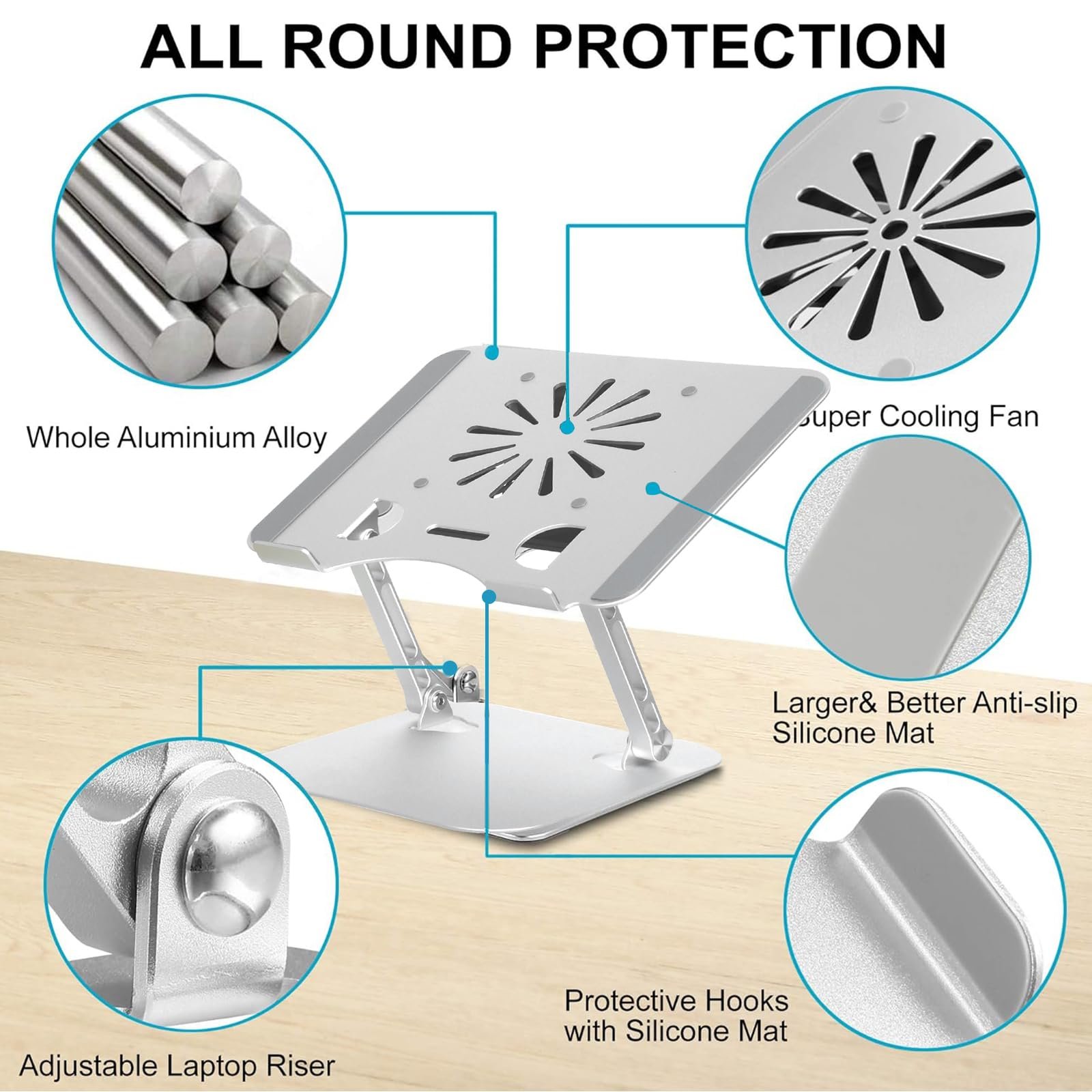 Модернизированная Регулируемая Подставка для Ноутбука с Вентилятором Охлаждения, Эргономичная Многоугольная Подставка для Компьютера, Портативный Держатель для Ноутбука, Dell XPS, Alienware Все Ноутбуки от 11 до 17,3 Дюймов, фото №3 Модернизированная Регулируемая Подставка для Ноутбука с Вентилятором Охлаждения, Эргономичная Многоугольная Подставка для Компьютера, Портативный Держатель для Ноутбука, Dell XPS, Alienware Все Ноутбуки от 11 до 17,3 Дюймов, фото №3