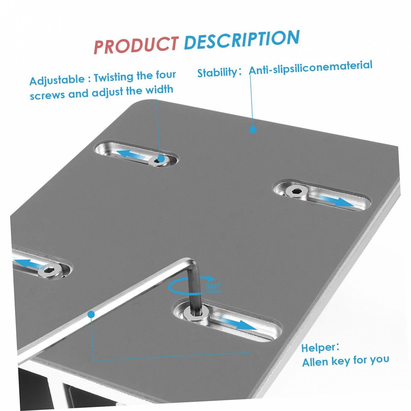Регульована Підставка для Ноутбука з Алюмінієвого Сплаву з Подвійними Слотами Вертикальний, фото №3