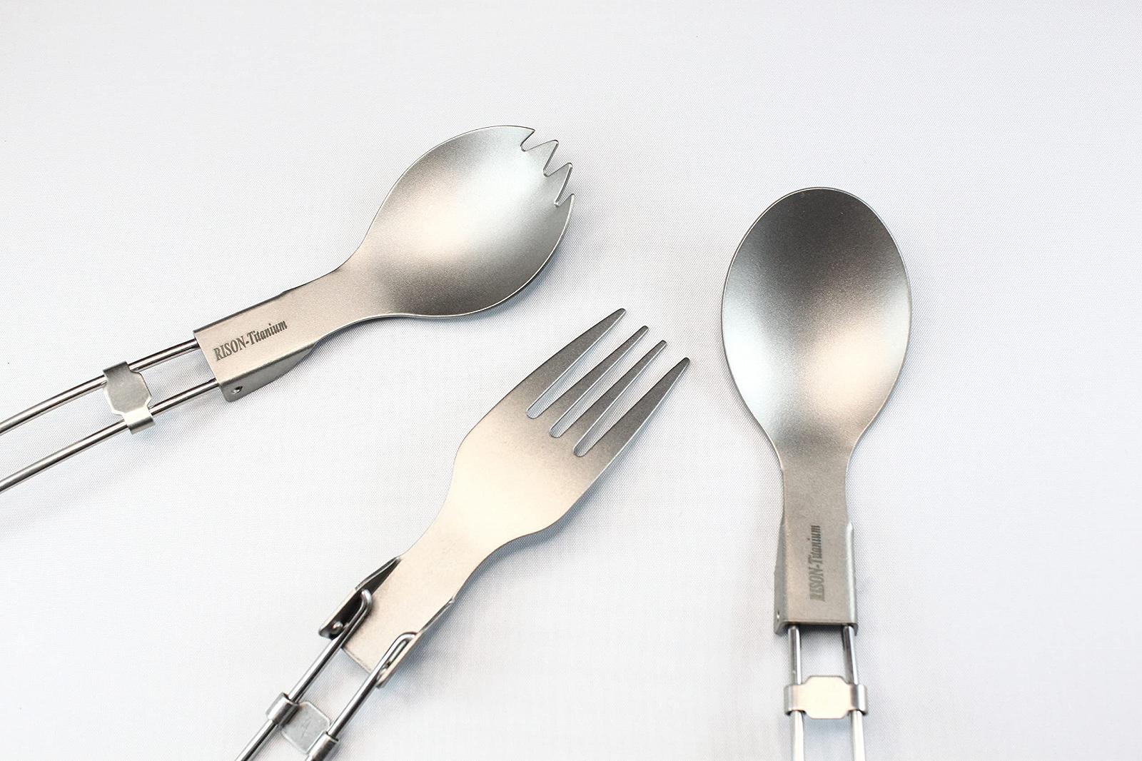 Ложка RISON-Titanium складана ультралегка високоякісна 2 шт. для кемпінгу, риболовлі, туризму, фото №7