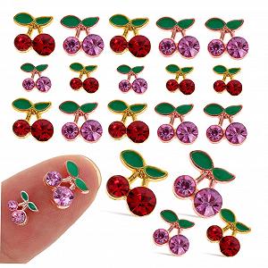 Стрази для нігтів Healeved, 160 шт, вишні, рожеві - Фото 1