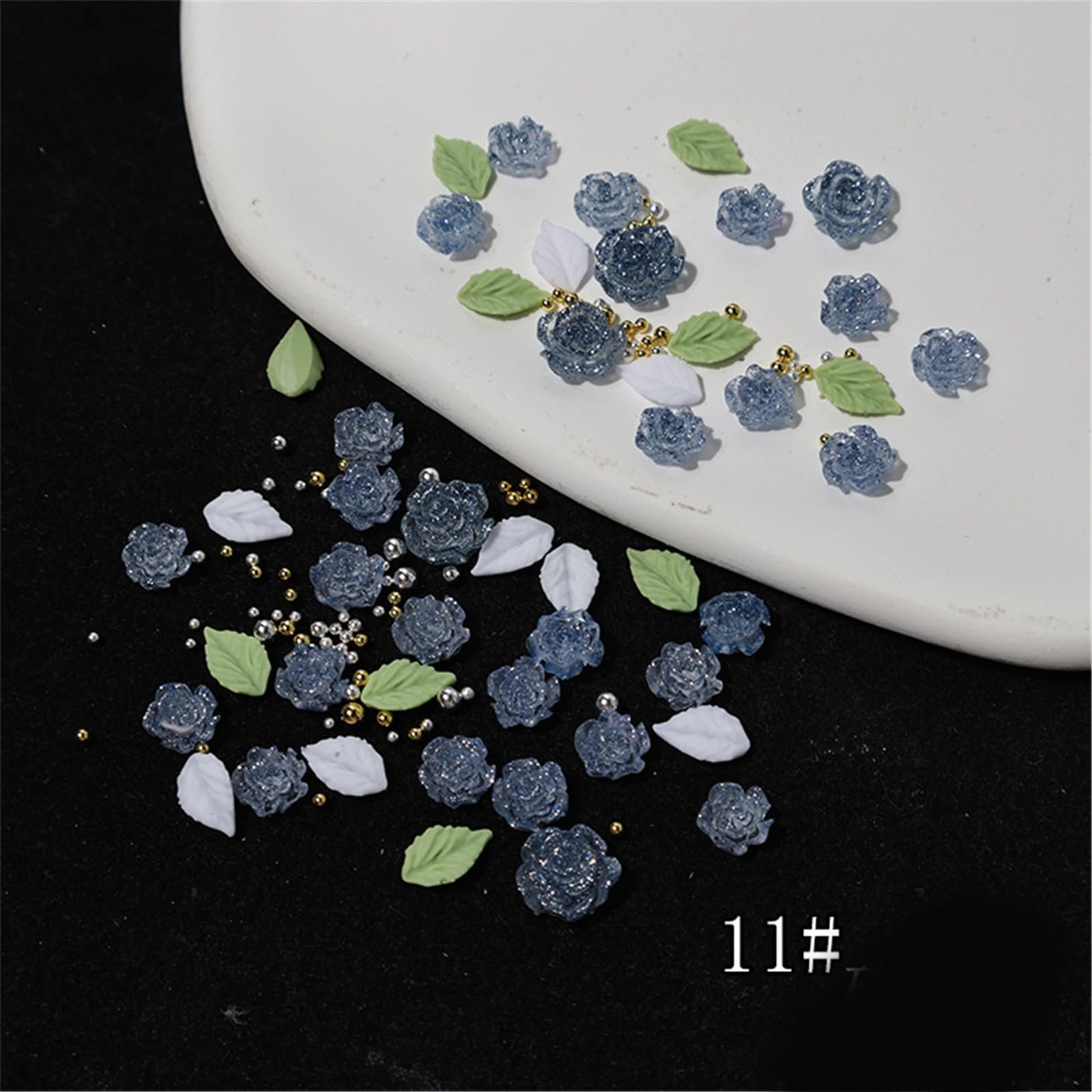 3D Цветы Стальные бусины для ногтей Листья Декор для ногтей Аксессуары для ногтей для акриловых ногтей, фото №4