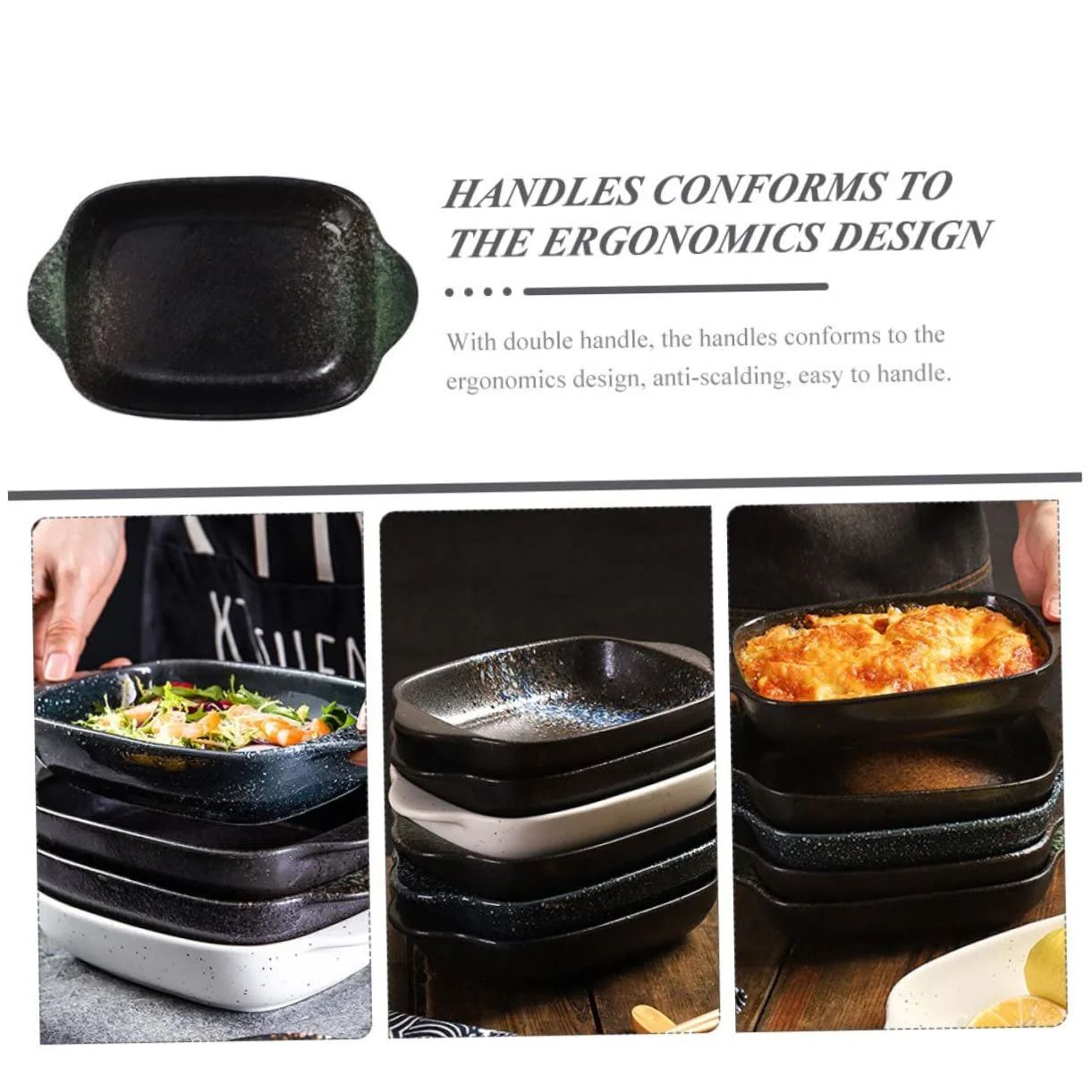 Противень для запекания Керамический с Ручками Белый, фото №9