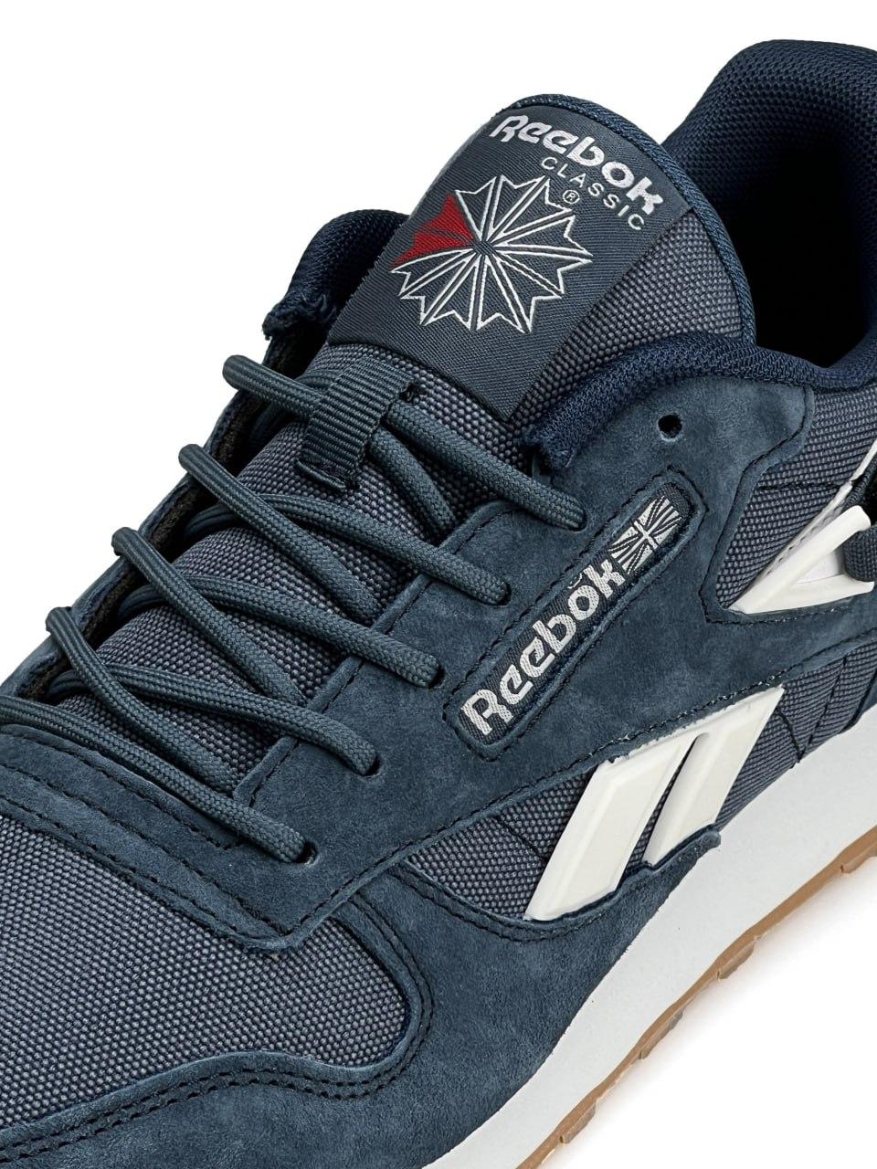 Мужские кроссовки Reebok Classic синие повседневные замшевые кросы Рибок демисезонная обувь для мужчин, фото №2