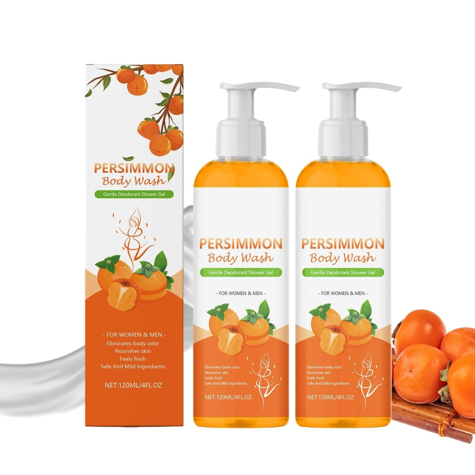 Гель для душу Persimmon Body Wash ніжний для свіжості шкіри та зменшення запаху тіла для всіх типів шкіри, фото №1