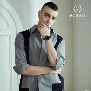 Мужские часы Rorios Кварцевые Аналоговые Водонепроницаемые с Ремешком из нержавеющей стали с Календарем synthetic.ua - Фото 1