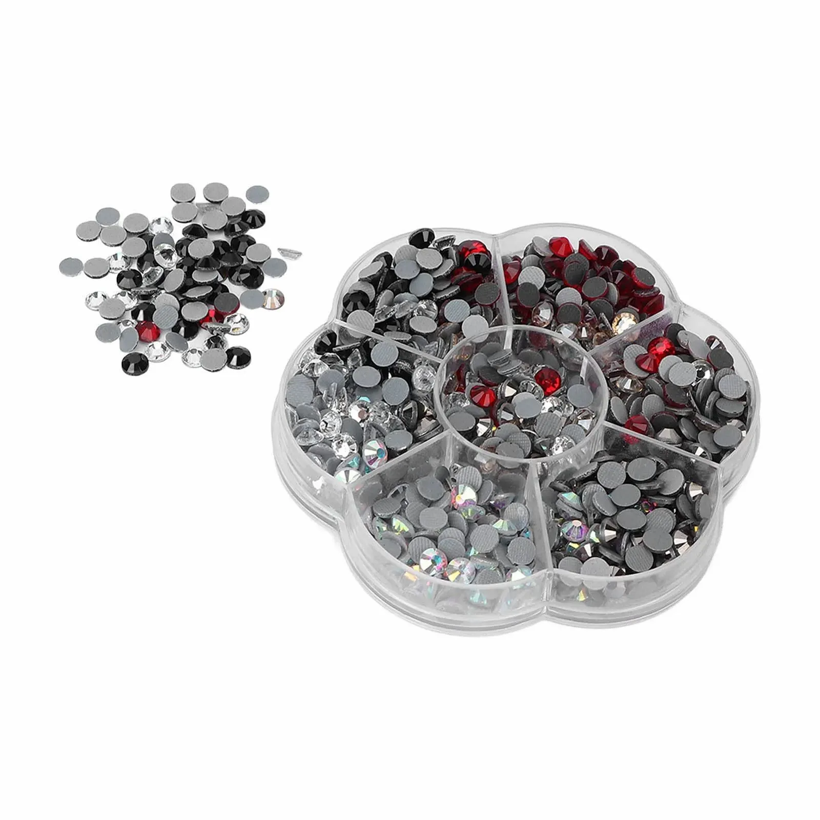 Набір страз Скляні стрази, 1000 шт Термоклейкі стрази з плоскою основою, 6 кольорів, фото №9