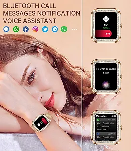 Смартгодинник жіночий з функцією телефону та голосовим помічником, 1.59-дюймовий HD-дисплей synthetic.ua - Фото 1