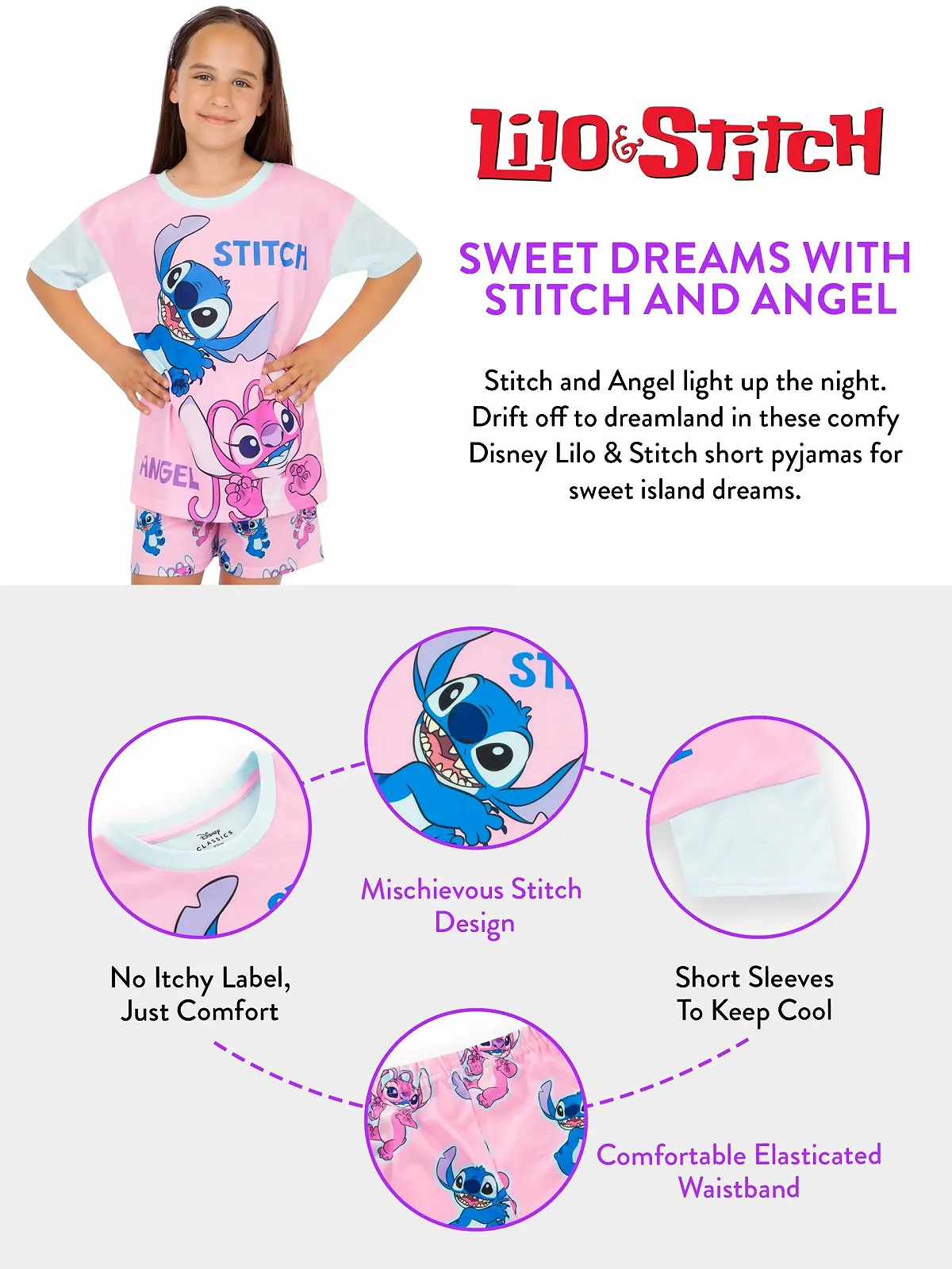 Пижама Disney Stitch для девочек, Шорты, фото №5 Пижама Disney Stitch для девочек, Шорты, фото №5