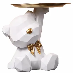 Купить Скульптура с подносом Медведь, Декоративный поднос для гостиной - Фото 1 Скульптура с подносом Медведь, Декоративный поднос для гостиной - Фото 1