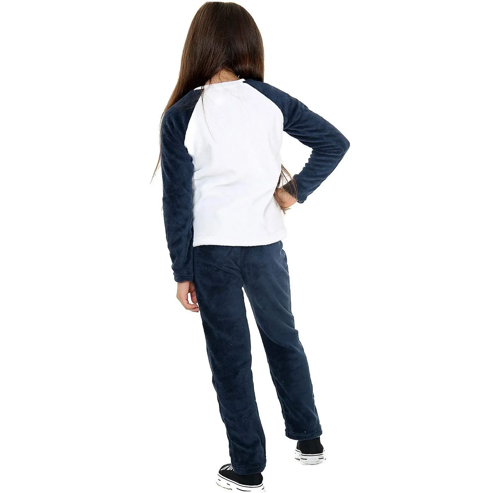 Піжама A2Z 4 Kids для дівчаток і хлопчиків, однотонна темно-синя, дуже м'яка, домашній одяг, фото №4