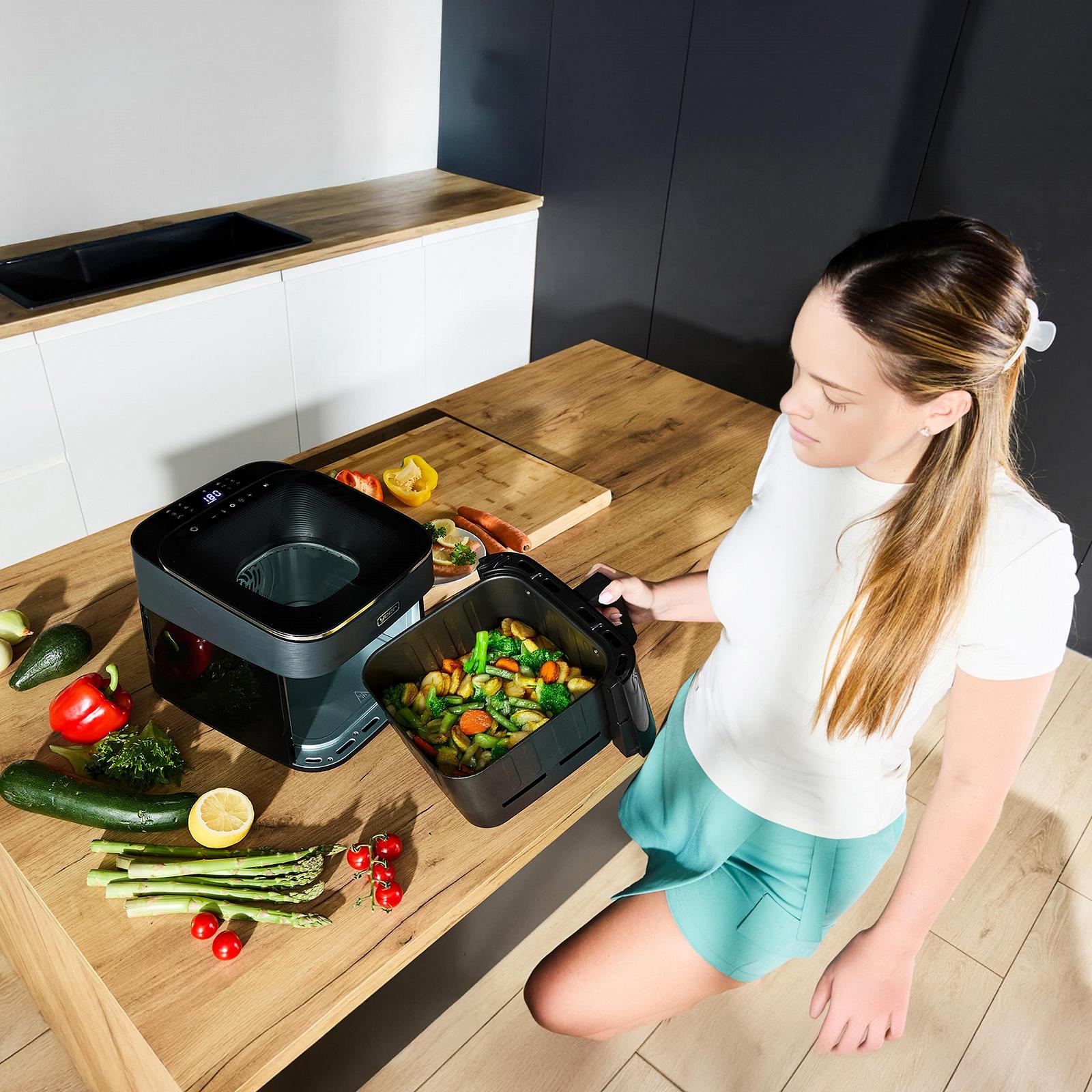 Мультипіч Yoer FryVision AF04BK 6.5 л 6-в-1 1700 Вт 12 програм чорна, фото №7 Мультипіч Yoer FryVision AF04BK 6.5 л 6-в-1 1700 Вт 12 програм чорна, фото №7