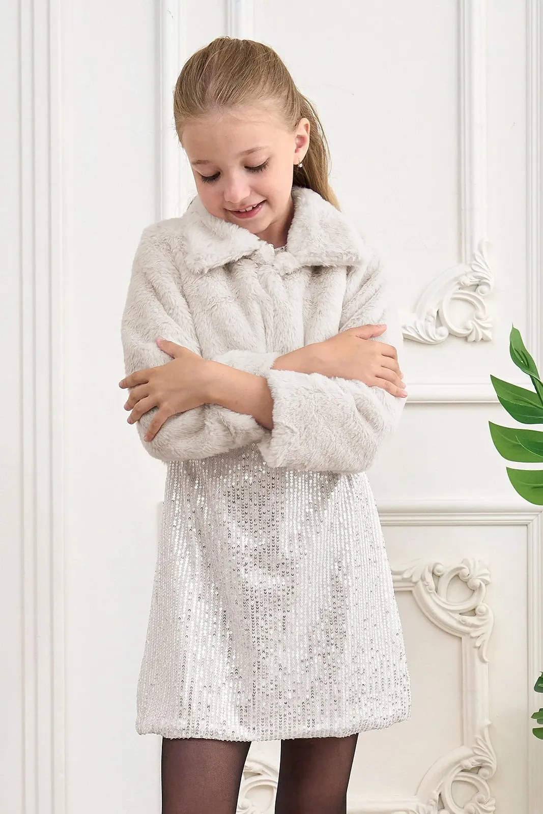 Болеро для дівчат, м'яка штучна хутряна куртка, фото №6