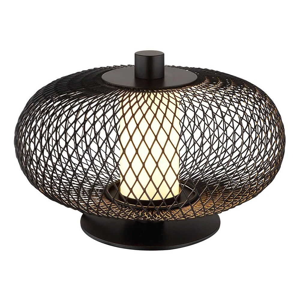 Настільна лампа Nowa LED металева сітка 5W 2700K 22 см Чорна, фото №1