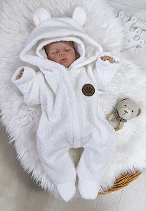 Человечек и шапочка тедди 62р молочный - Фото 1