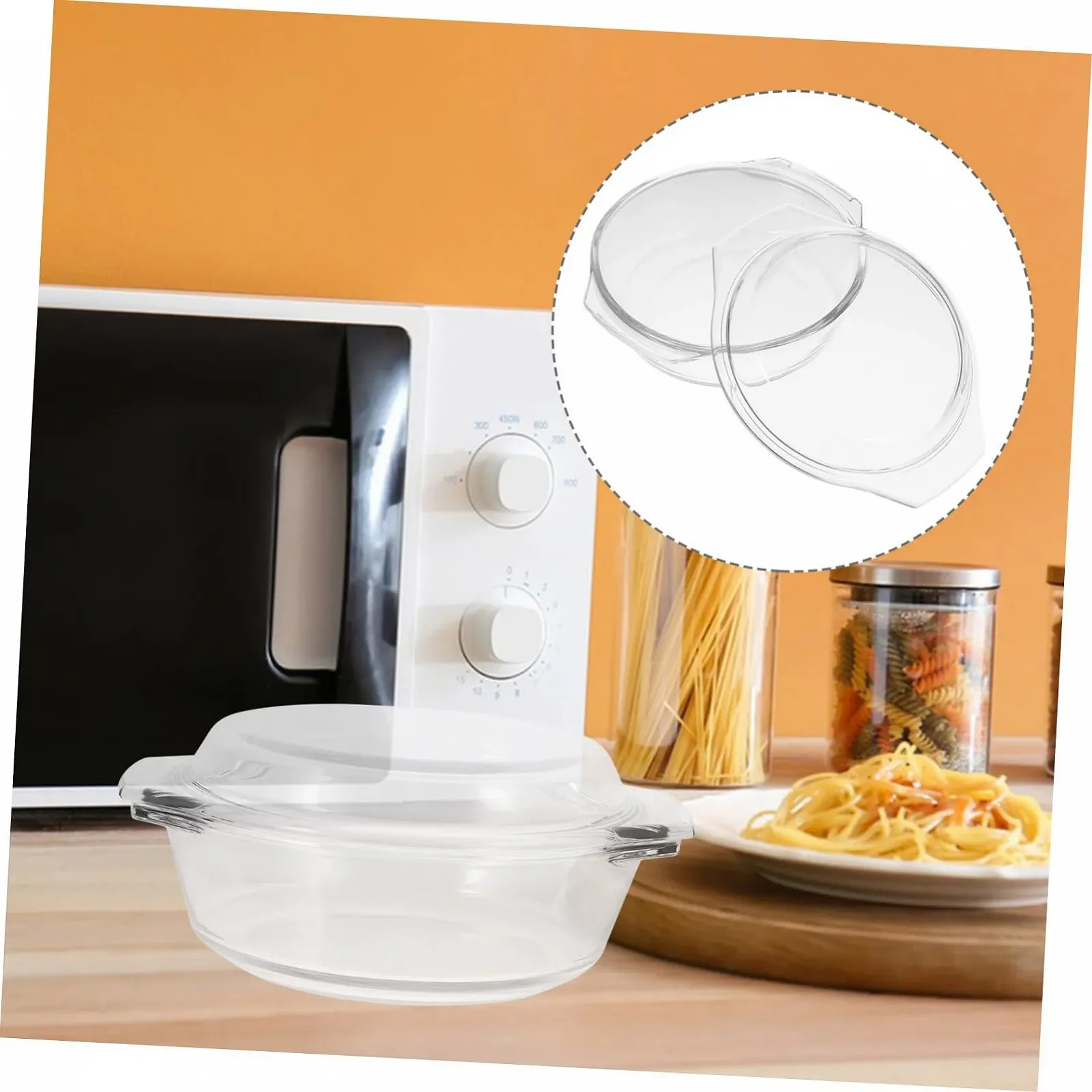 Форма для запекания Стеклянная термостойкая с крышкой Круглая Прозрачная, фото №4 Форма для запекания Стеклянная термостойкая с крышкой Круглая Прозрачная, фото №4