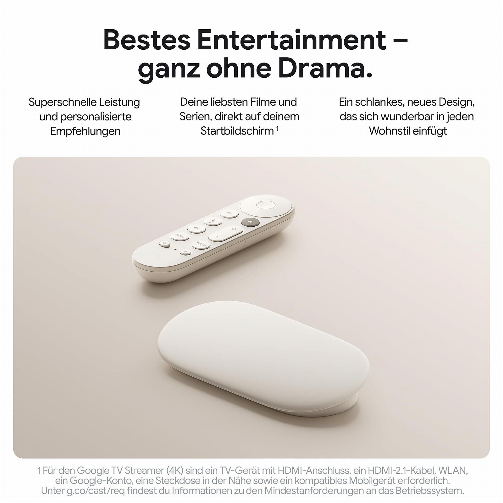 Медіаплеєр Стример Google TV 4K, 32 ГБ, порцеляновий, фото №2