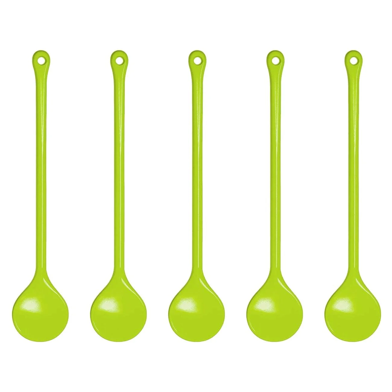 Ложка кругла WACA 022-1911 31 см Яблучно-зелений (Пакування 5 шт.), фото №1