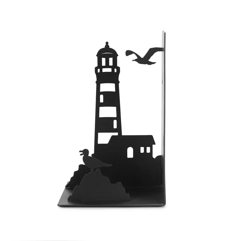 Держатели для книг Balvi Маяк Классический вид на побережье: Маяк и Чайки M Черный, фото №7