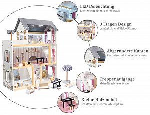 XXL Деревянный Кукольный дом с LED подсветкой Большой цена на synthetic.ua - Фото 1 XXL Деревянный Кукольный дом с LED подсветкой Большой synthetic.ua - Фото 1