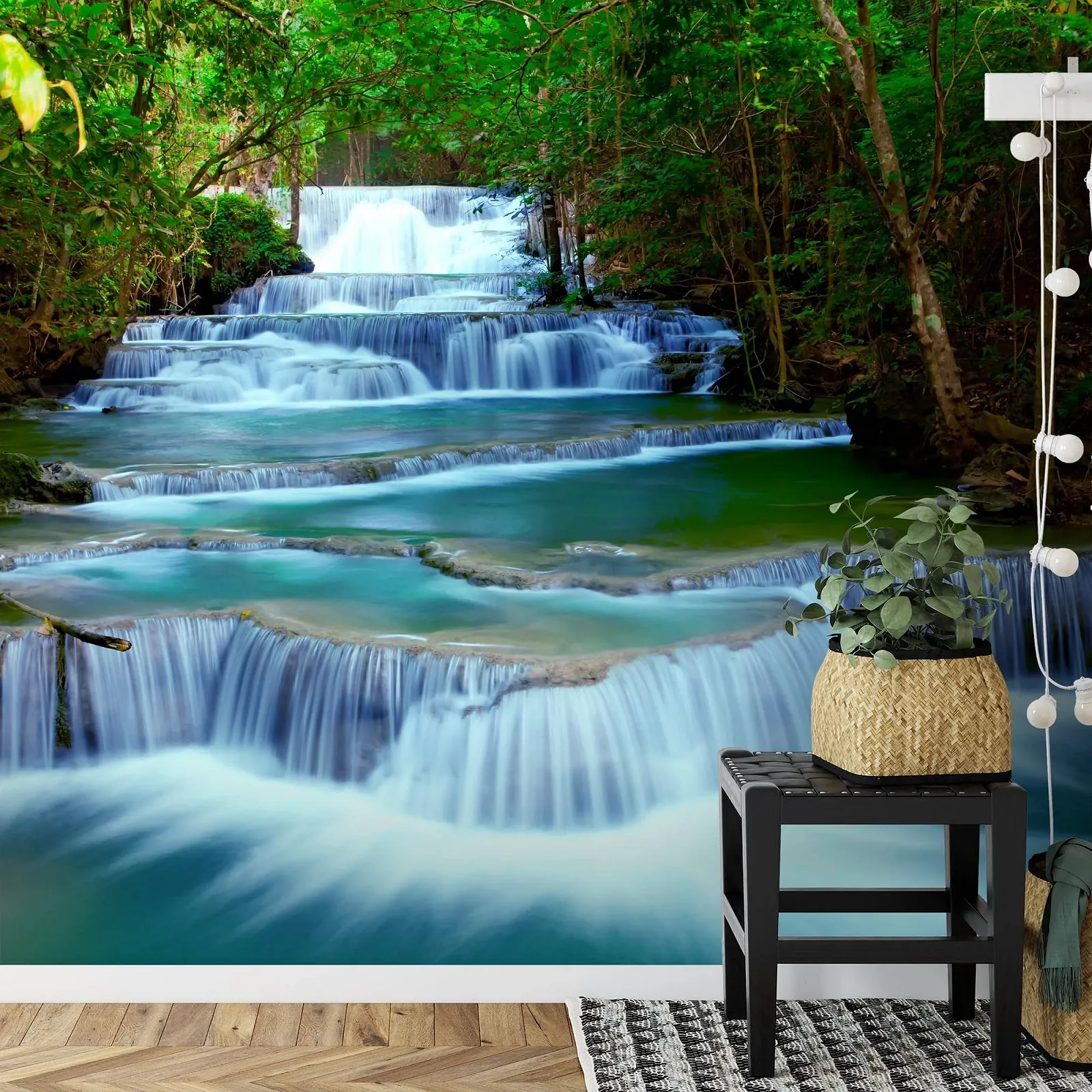 Фотообои Runa Art Waterfall Флизелиновые 352 x 250 см Зеленые/Голубые 9036011b, фото №8