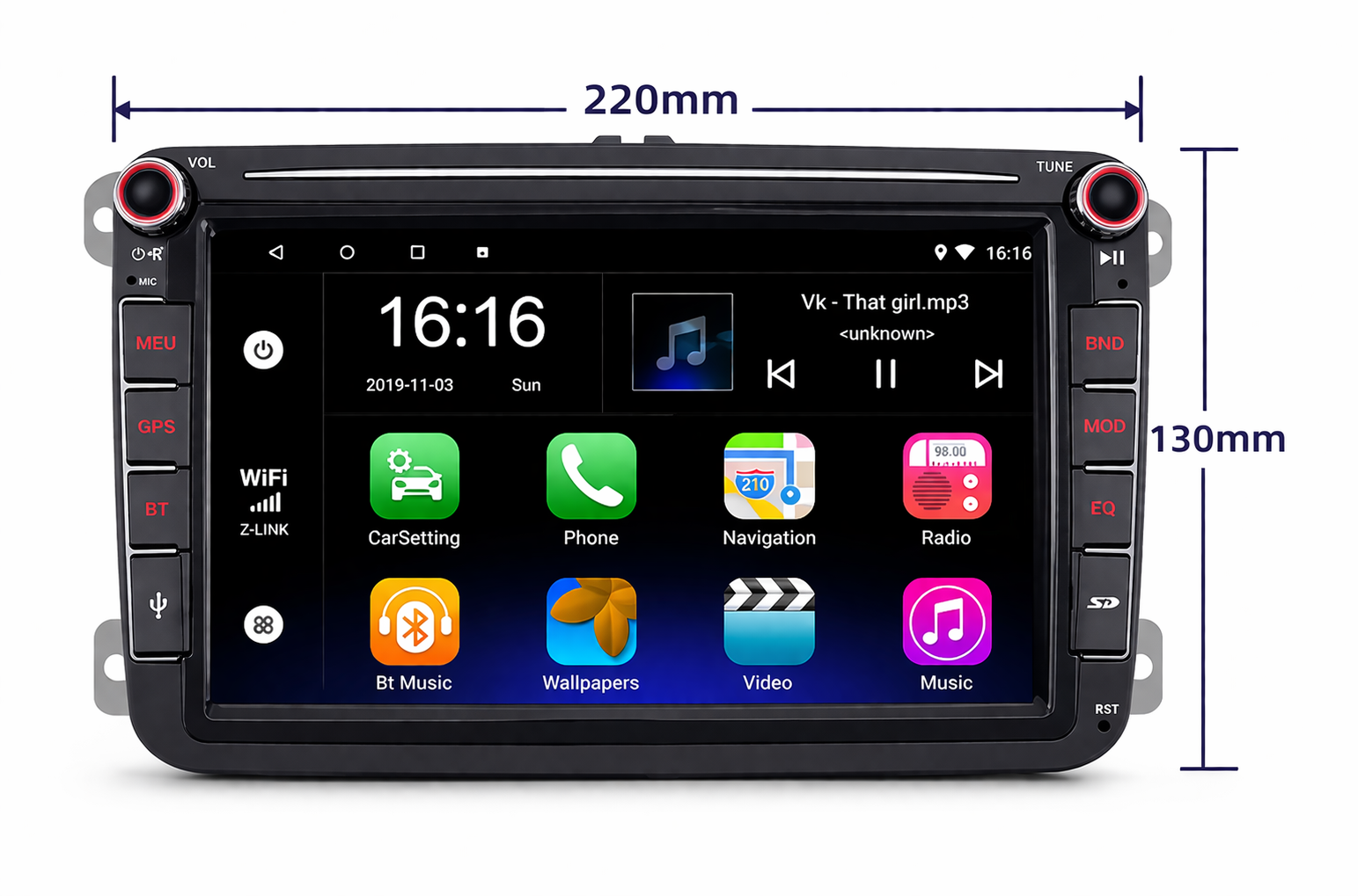 Штатная магнитола Volkswagen Skoda Seat VW Universal Android 8 дюймов, фото №3 Штатная магнитола Volkswagen Skoda Seat VW Universal Android 8 дюймов, фото №3