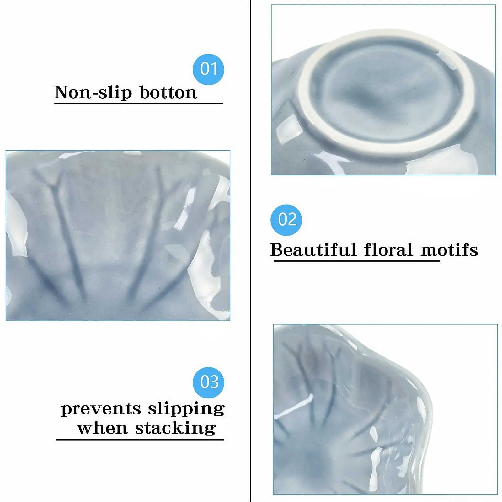 Миска Dmnnlp Керамическая маленькая для соуса Форма цветка 4 шт, фото №3