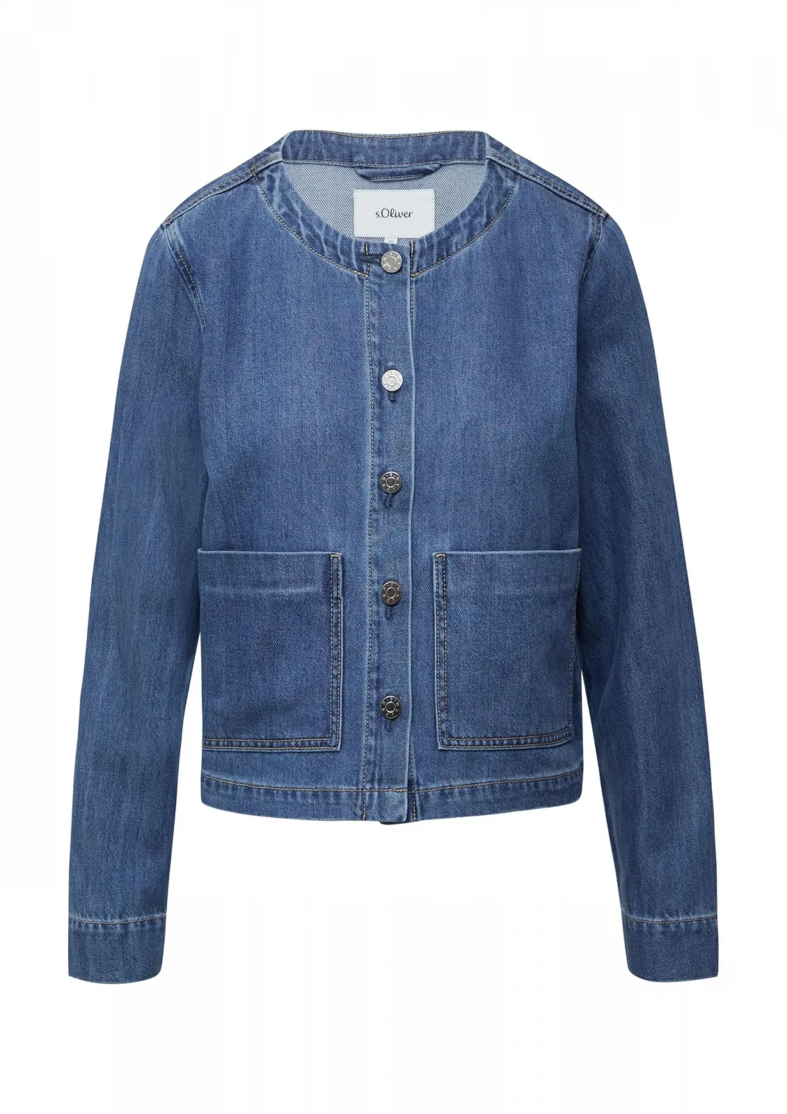 Джинсова куртка s.Oliver Casual у скороченому вільному крої, фото №1 Джинсова куртка s.Oliver Casual у скороченому вільному крої, фото №1