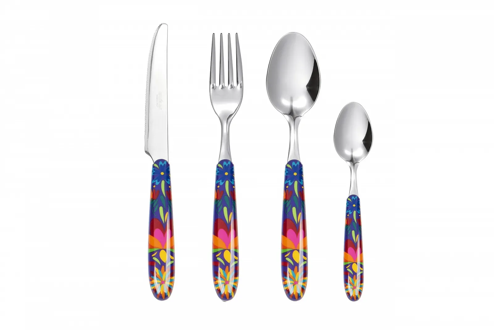 Набор столовых приборов Excelsa Mexican Flower 24 предмета, нержавеющая сталь, пластиковая ручка, фото №9