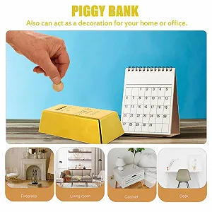 Скарбничка BESPORTBLE Gold Bar Plastic Золота 6,6 x 3 x 1,8 дюйма synthetic.ua - Фото 1