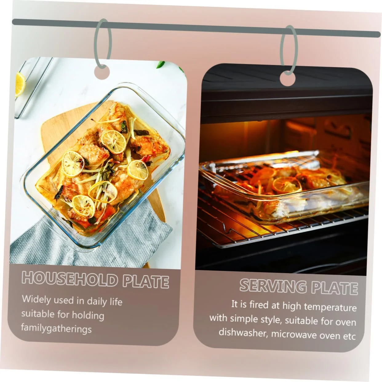 Форма для запікання скляна прямокутна термостійка для мікрохвильової печі та посудомийної машини, фото №8