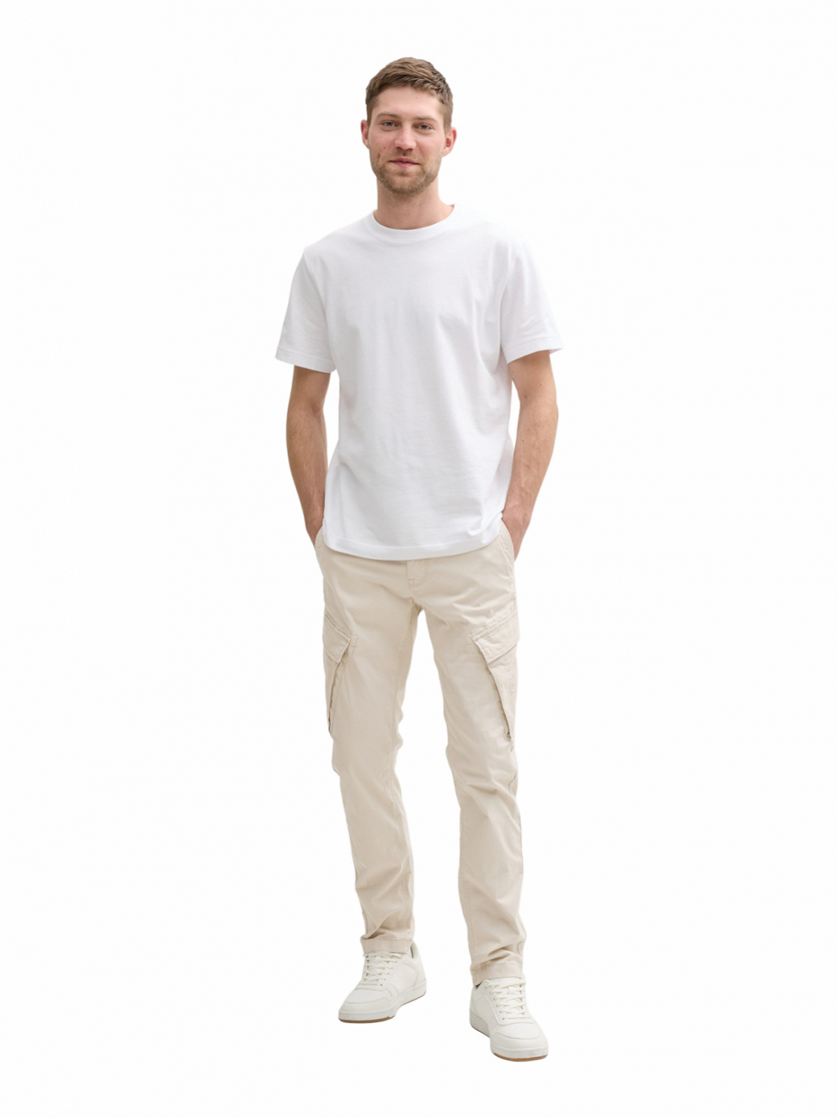 Штани Tapered cargo trousers 1044724-10336 Tom Tailor Бежевий L, фото №4