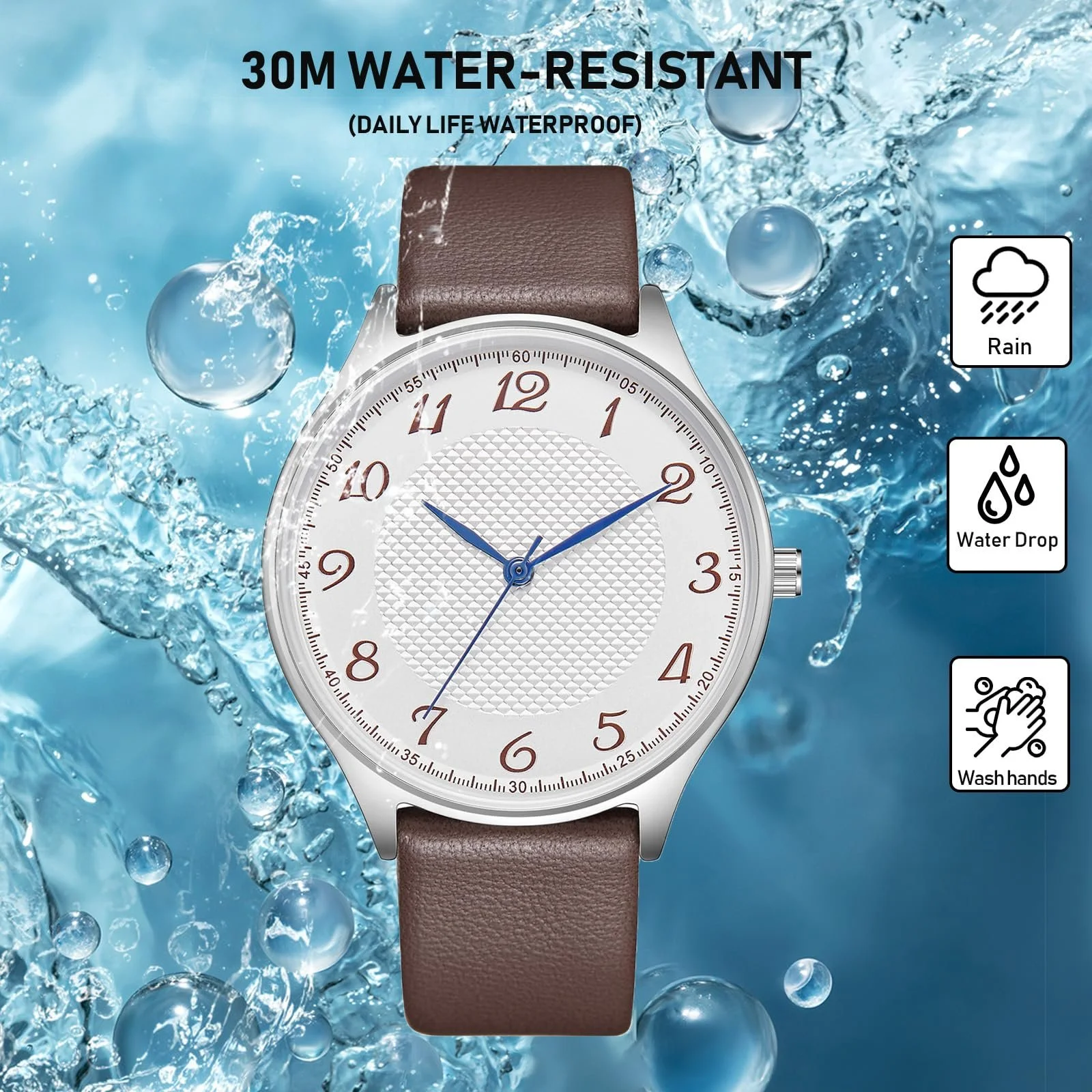 Мужские часы CIVO Классический A-3 Коричневый ремешок, фото №4 Мужские часы CIVO Классический A-3 Коричневый ремешок, фото №4