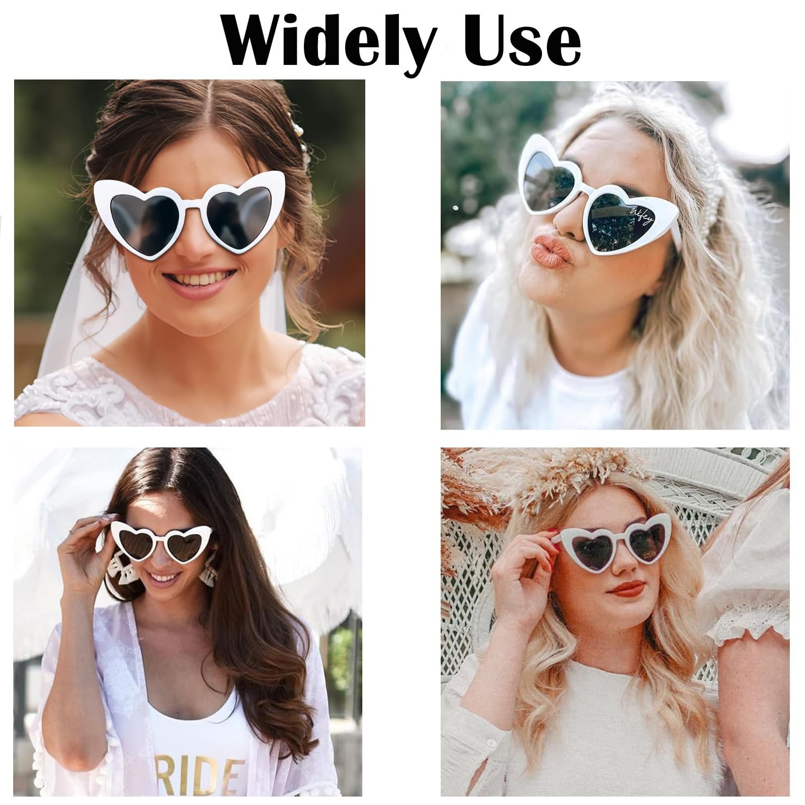 Солнцезащитные очки LIURFLNC Сердце Черный, Серый, Белый, 6 шт, фото №4