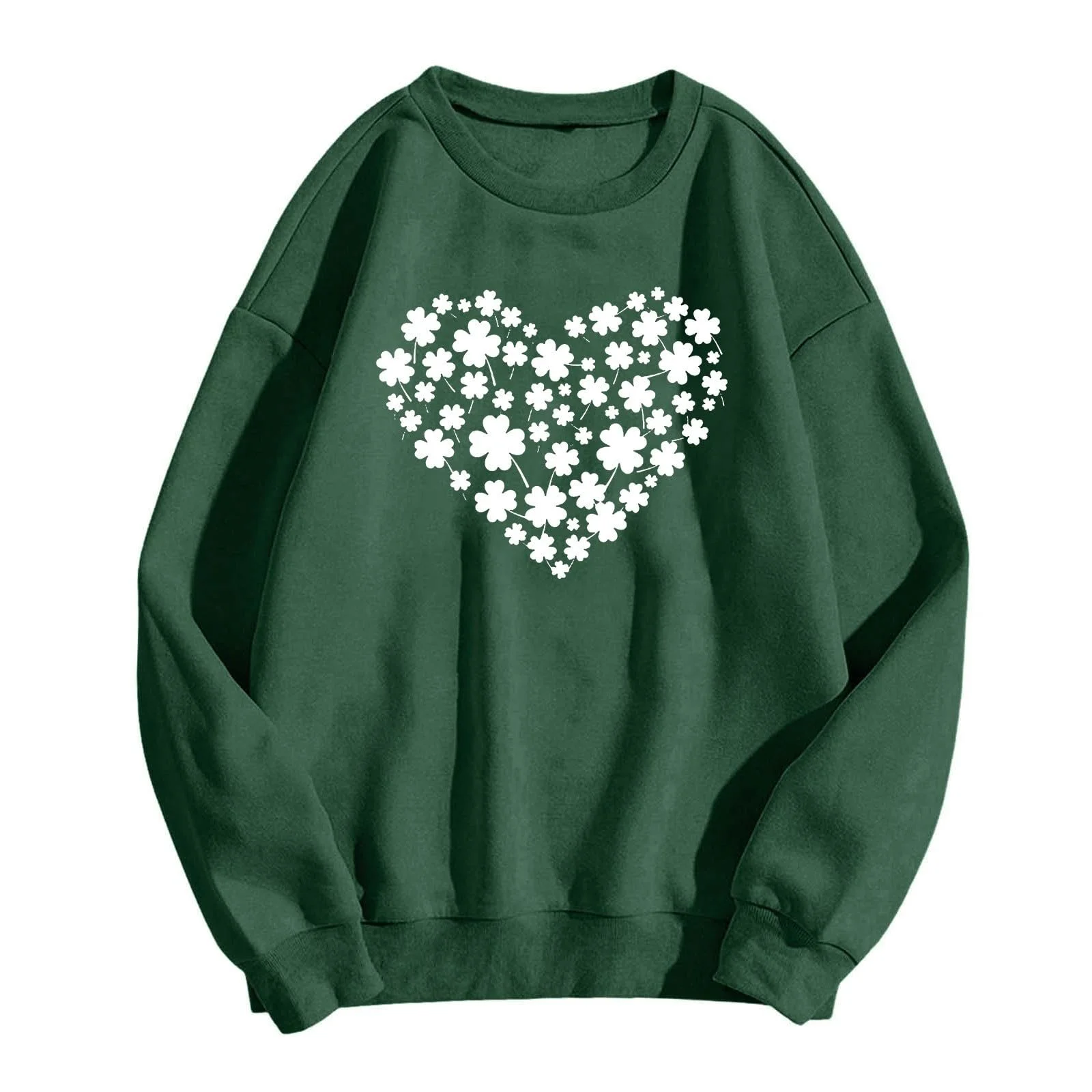 Женская футболка с длинным рукавом и принтом клевера ко Дню Святого Патрика, круглый вырез, клевер - счастливый талисман, повседневная женская толстовка ко Дню Святого Патрика, фото №4 Женская футболка с длинным рукавом и принтом клевера ко Дню Святого Патрика, круглый вырез, клевер - счастливый талисман, повседневная женская толстовка ко Дню Святого Патрика, фото №4