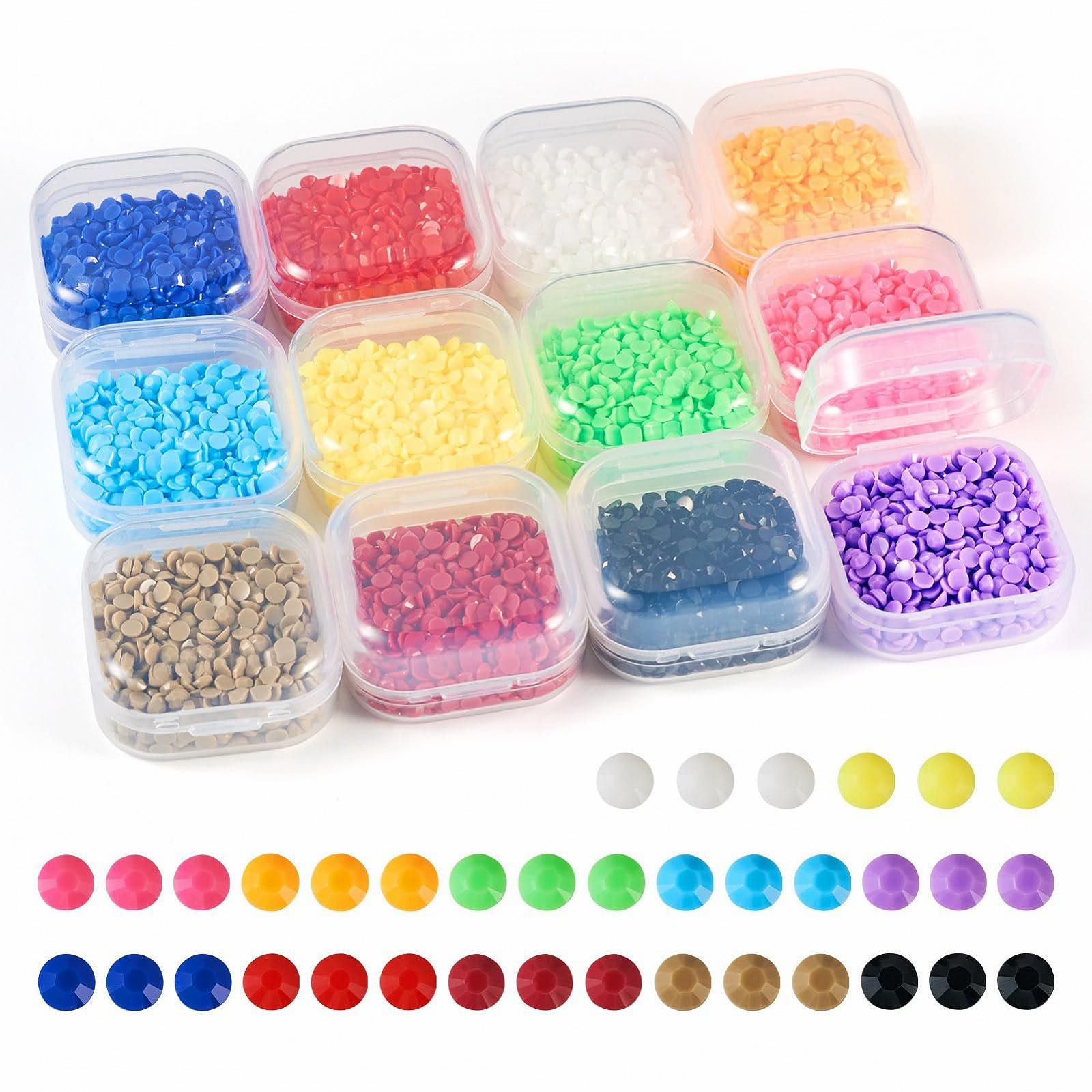 Стразы полукруглые с плоским основанием 60 г, 12 цветов, из эпоксидной смолы для декорирования ногтей, разноцветные кабошоны для одежды, обуви, макияжа и аксессуаров для ногтей, фото №2