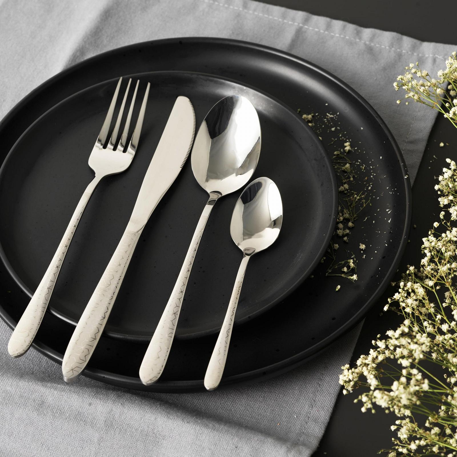 Набір столових приборів Russell Hobbs Rhombus RH01519EU, 16 предметів, нержавіюча сталь, сріблястий, фото №3 Набір столових приборів Russell Hobbs Rhombus RH01519EU, 16 предметів, нержавіюча сталь, сріблястий, фото №3