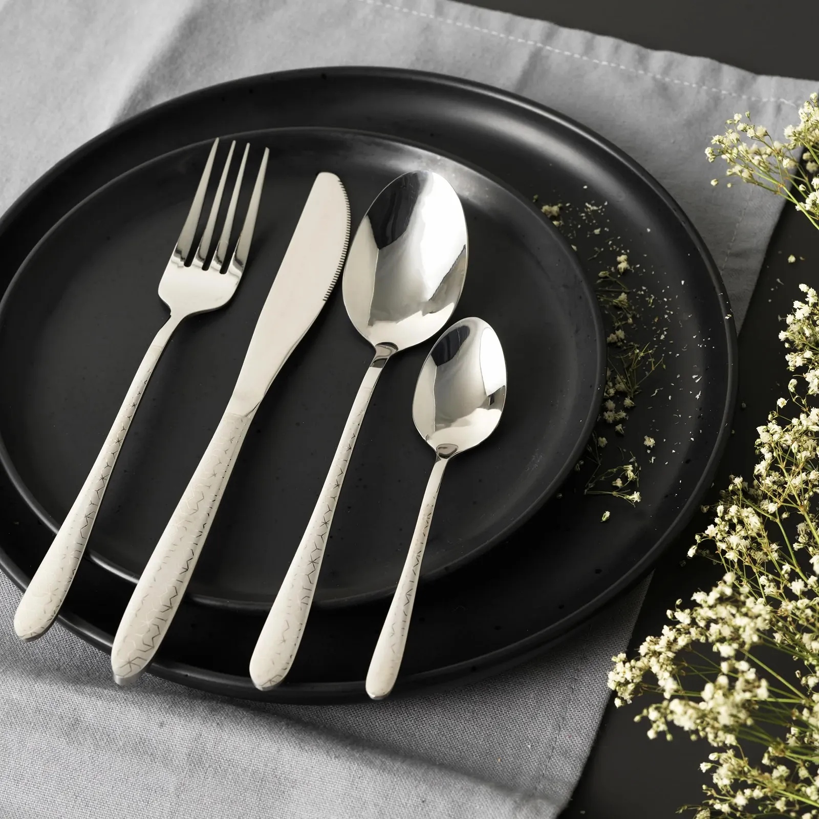 Набор столовых приборов Russell Hobbs Rhombus RH01519EU, 16 предметов, нержавеющая сталь, серебристый, фото №3