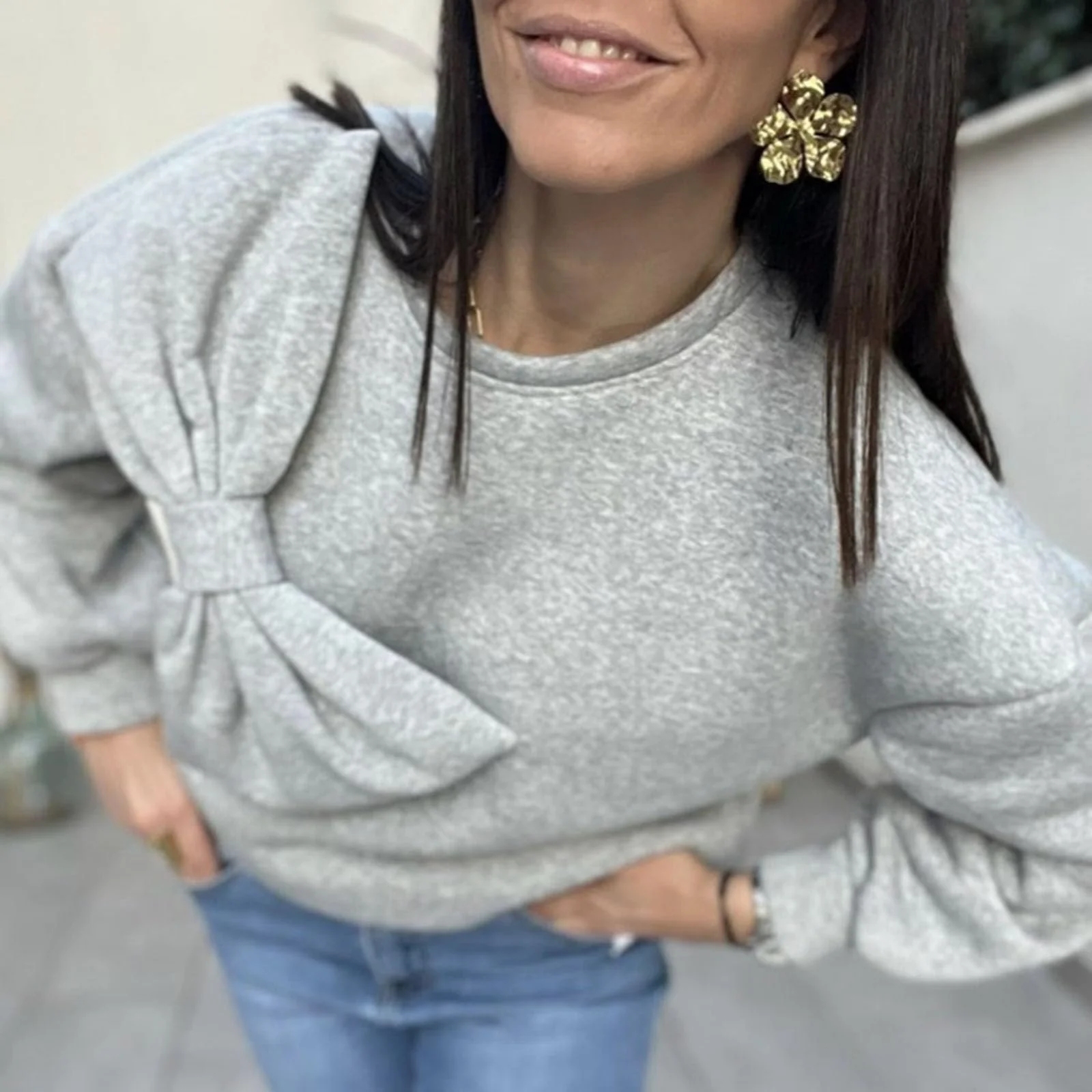 SANSIWU Жіноча Толстовка з великим об'ємним бантом, фото №4 SANSIWU Жіноча Толстовка з великим об'ємним бантом, фото №4