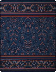 Покрывало Biederlack Persian Garden 150 x 200 см темно-синий/оранжевый synthetic.ua - Фото 1
